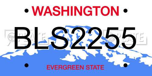 BLS2255 Washington License Plate