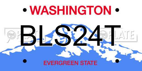 BLS24T Washington License Plate