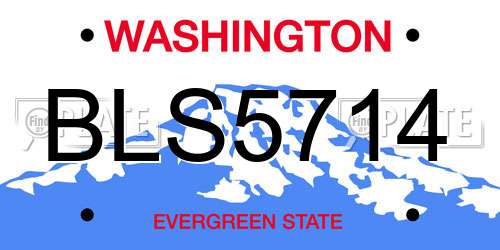 BLS5714 Washington License Plate