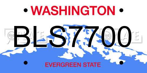 BLS7700 Washington License Plate