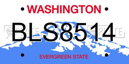 BLS8514 Washington License Plate