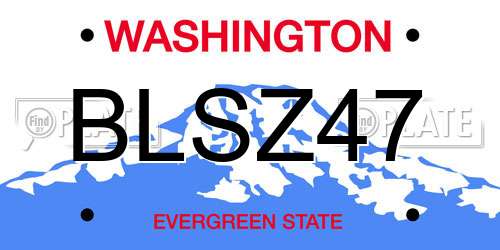 BLSZ47 Washington License Plate