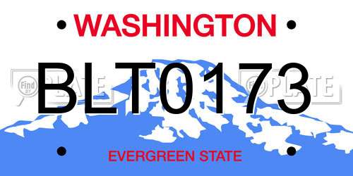 BLT0173 Washington License Plate