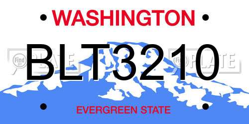 BLT3210 Washington License Plate