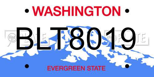 BLT8019 Washington License Plate