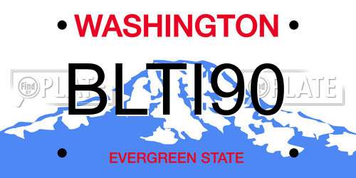 BLTI90 Washington License Plate