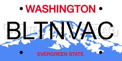 BLTNVAC Washington License Plate