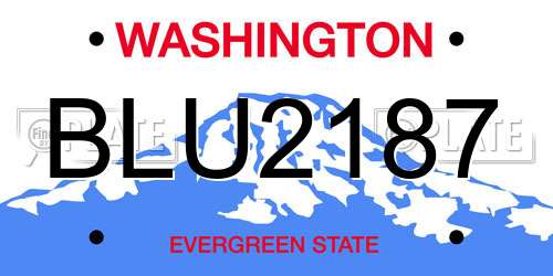 BLU2187 Washington License Plate