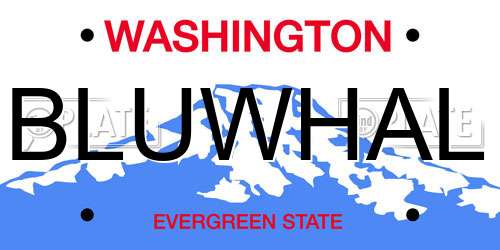 BLUWHAL Washington License Plate