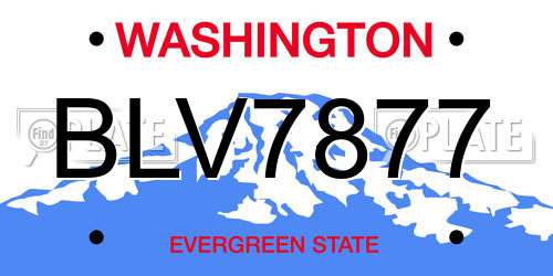 BLV7877 Washington License Plate