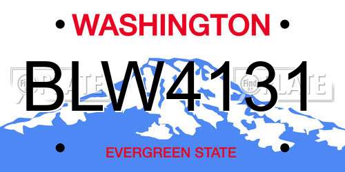 BLW4131 Washington License Plate