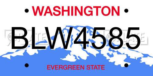 BLW4585 Washington License Plate