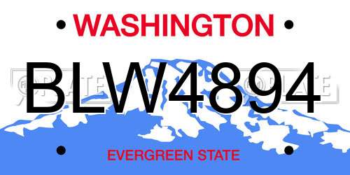 BLW4894 Washington License Plate