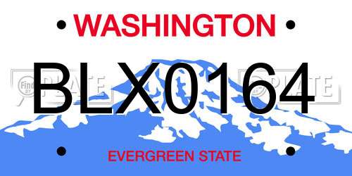 BLX0164 Washington License Plate
