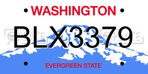 BLX3379 Washington License Plate