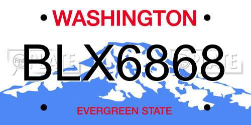 BLX6868 Washington License Plate