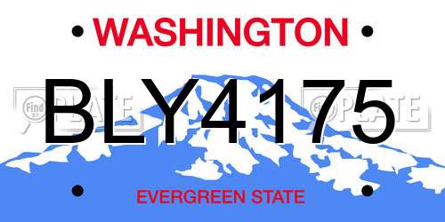 BLY4175 Washington License Plate