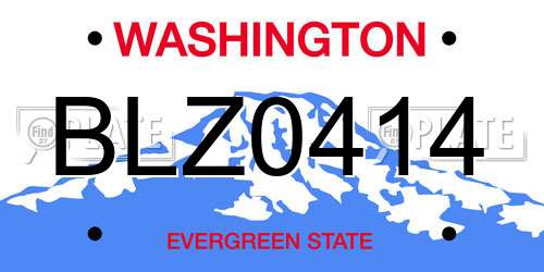 BLZ0414 Washington License Plate