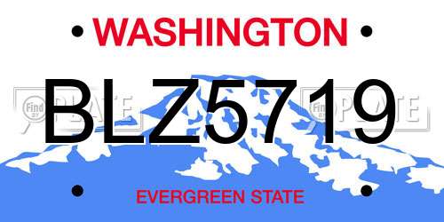 BLZ5719 Washington License Plate