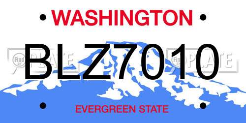 BLZ7010 Washington License Plate