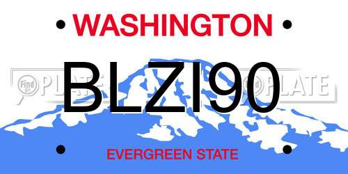 BLZI90 Washington License Plate