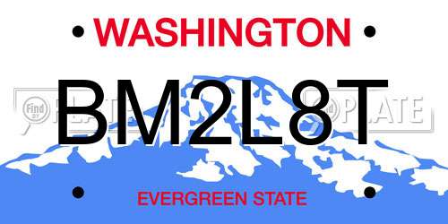 BM2L8T Washington License Plate
