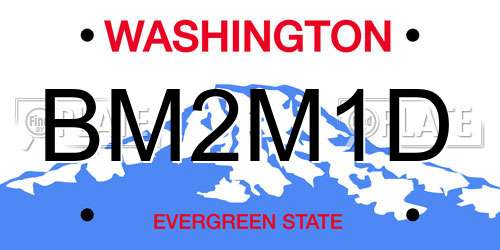 BM2M1D Washington License Plate