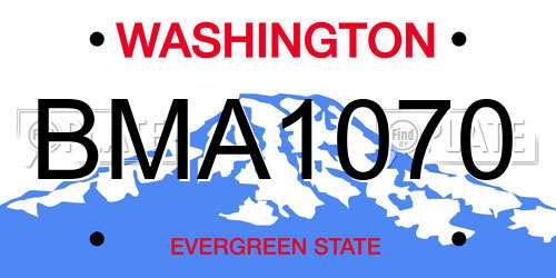 BMA1070 Washington License Plate