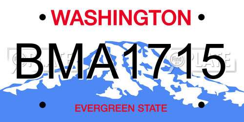 BMA1715 Washington License Plate