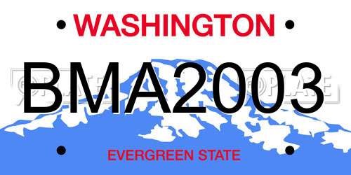 BMA2003 Washington License Plate