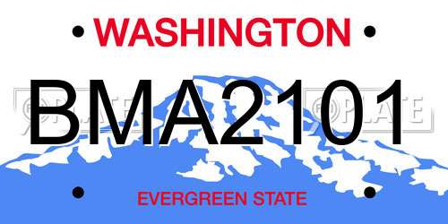 BMA2101 Washington License Plate