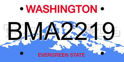 BMA2219 Washington License Plate