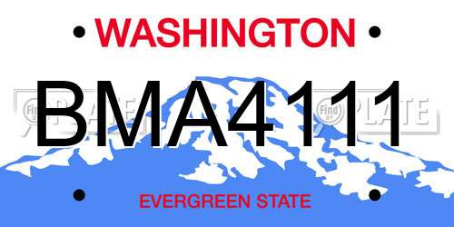 BMA4111 Washington License Plate