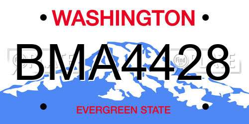 BMA4428 Washington License Plate