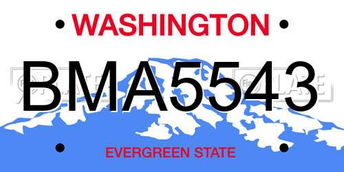 BMA5543 Washington License Plate