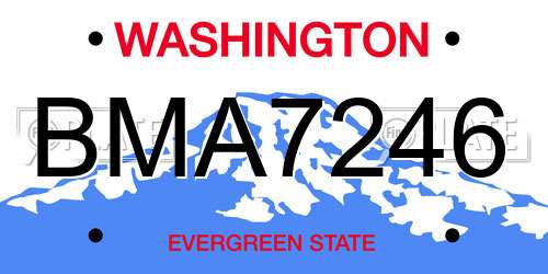 BMA7246 Washington License Plate