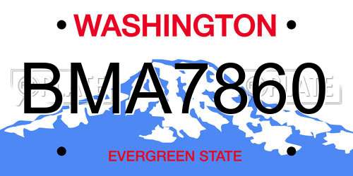 BMA7860 Washington License Plate