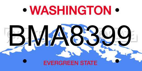 BMA8399 Washington License Plate