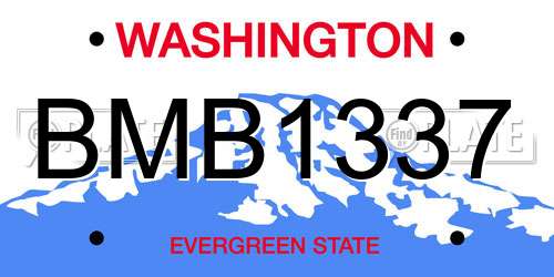 BMB1337 Washington License Plate