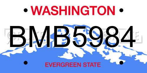 BMB5984 Washington License Plate