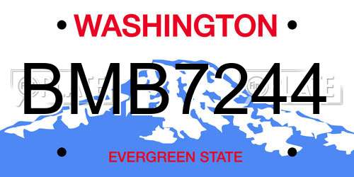 BMB7244 Washington License Plate