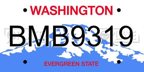 BMB9319 Washington License Plate