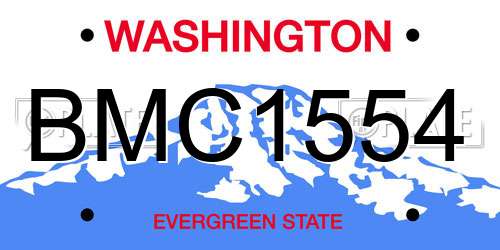 BMC1554 Washington License Plate