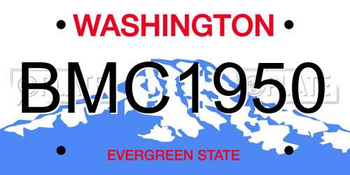 BMC1950 Washington License Plate