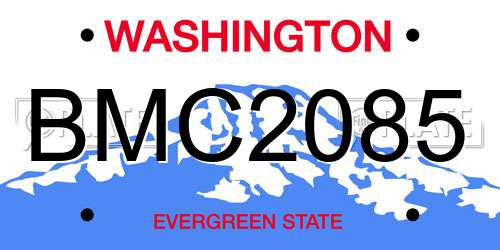 BMC2085 Washington License Plate