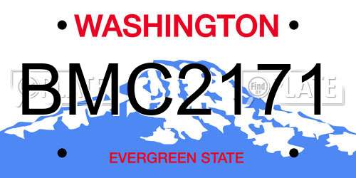 BMC2171 Washington License Plate