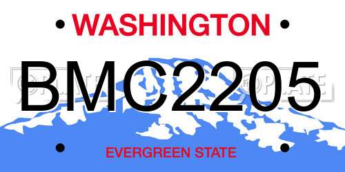 BMC2205 Washington License Plate