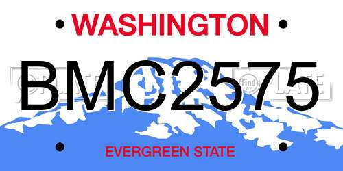BMC2575 Washington License Plate