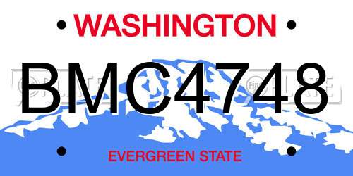 BMC4748 Washington License Plate