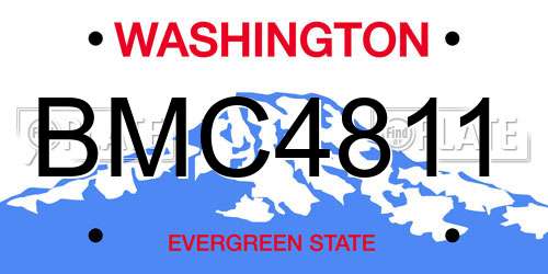 BMC4811 Washington License Plate